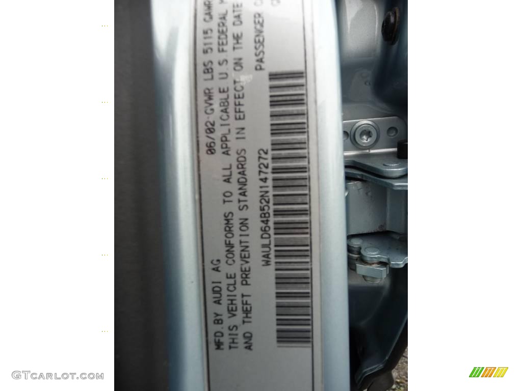 2002 A6 2.7T quattro Sedan - Crystal Blue Metallic / Platinum photo #41