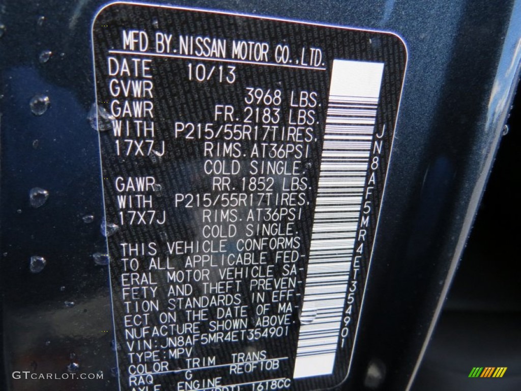 2014 Juke Color Code RAQ for Graphite Blue Photo #90366712