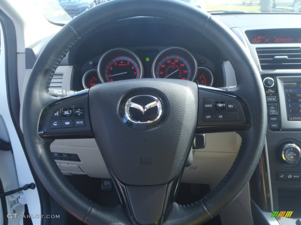 2012 Mazda CX-9 Grand Touring Sand Steering Wheel Photo #90372275