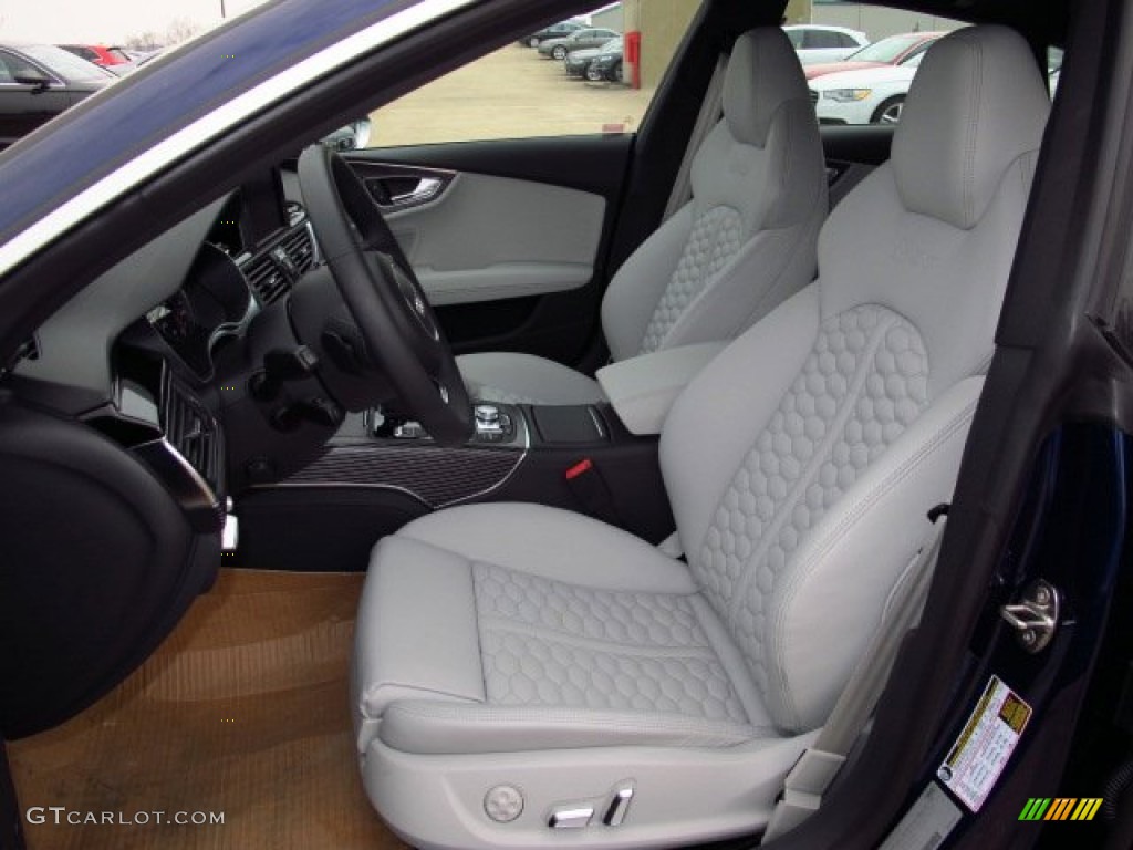Lunar Silver Valcona Leather w/Honeycomb Stitching Interior 2014 Audi RS 7 4.0 TFSI quattro Photo #90373727
