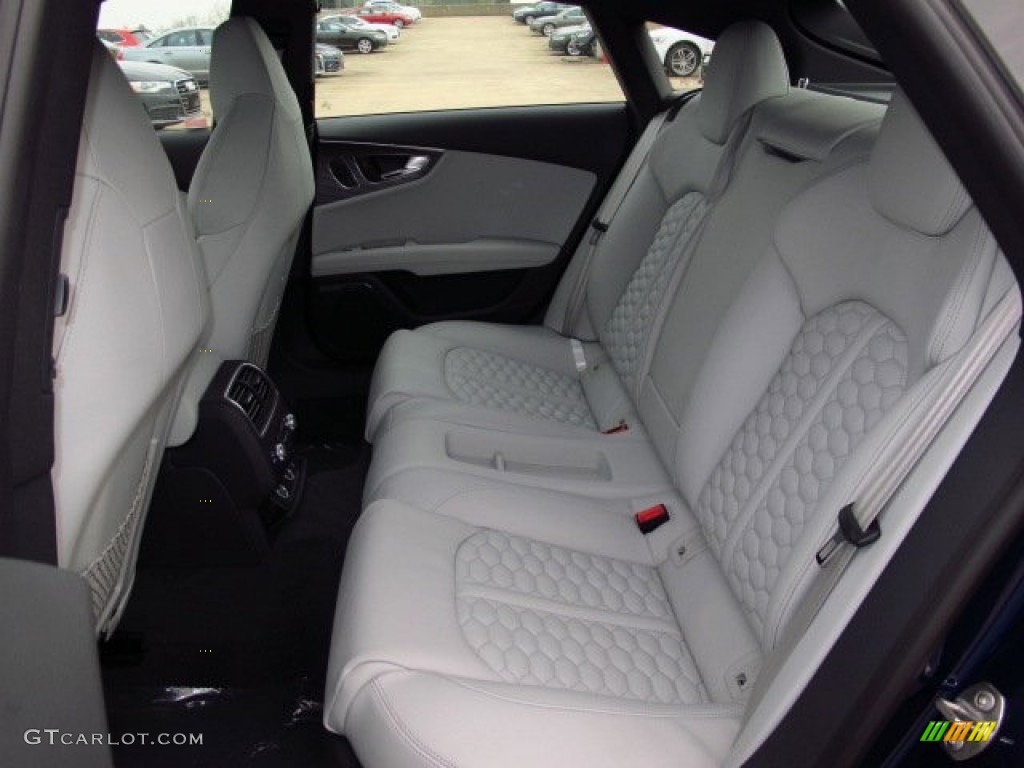 Lunar Silver Valcona Leather w/Honeycomb Stitching Interior 2014 Audi RS 7 4.0 TFSI quattro Photo #90373766