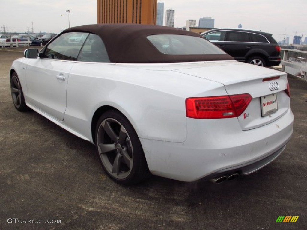 2014 S5 3.0T Prestige quattro Cabriolet - Glacier White Metallic / Black/Chestnut Brown photo #3