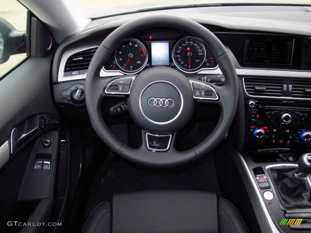 2014 Audi A5 2.0T quattro Coupe Black Steering Wheel Photo #90375419