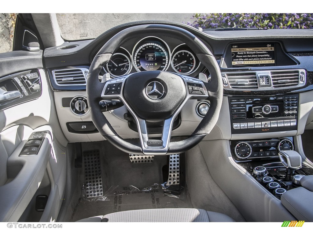 2012 Mercedes-Benz CLS 63 AMG Ash/Black Steering Wheel Photo #90375806
