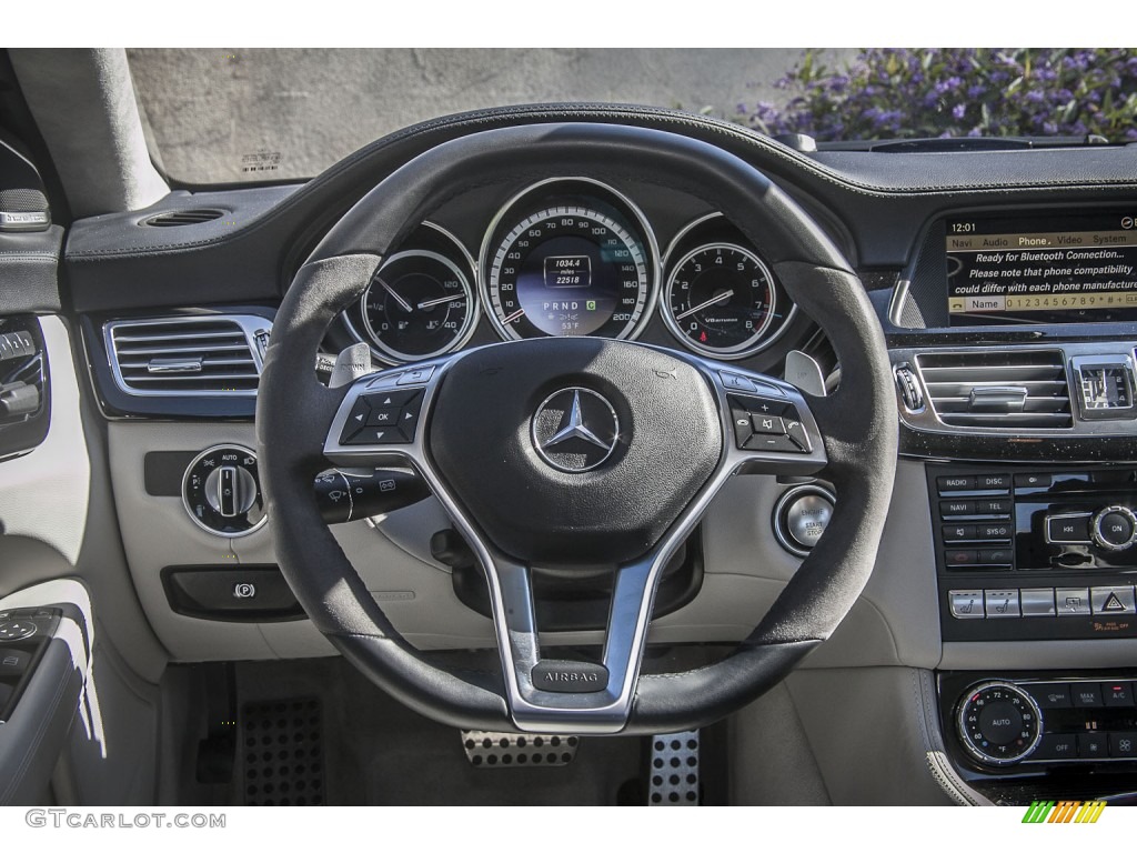 2012 Mercedes-Benz CLS 63 AMG Ash/Black Steering Wheel Photo #90376244