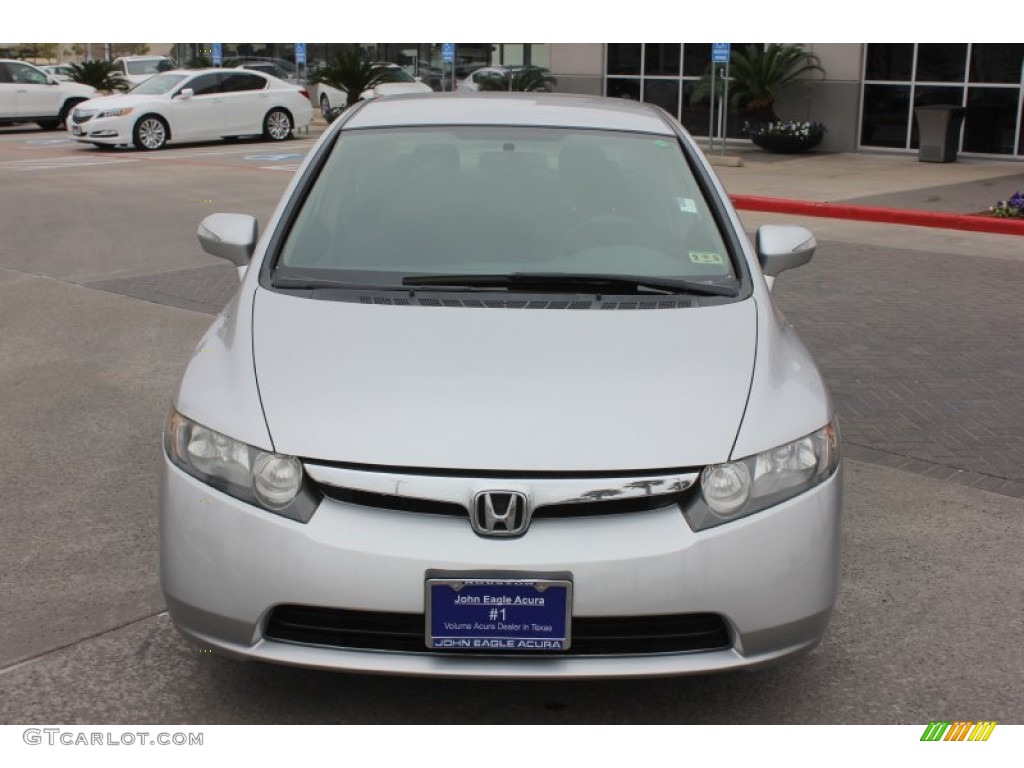 2007 Civic Hybrid Sedan - Alabaster Silver Metallic / Blue photo #3