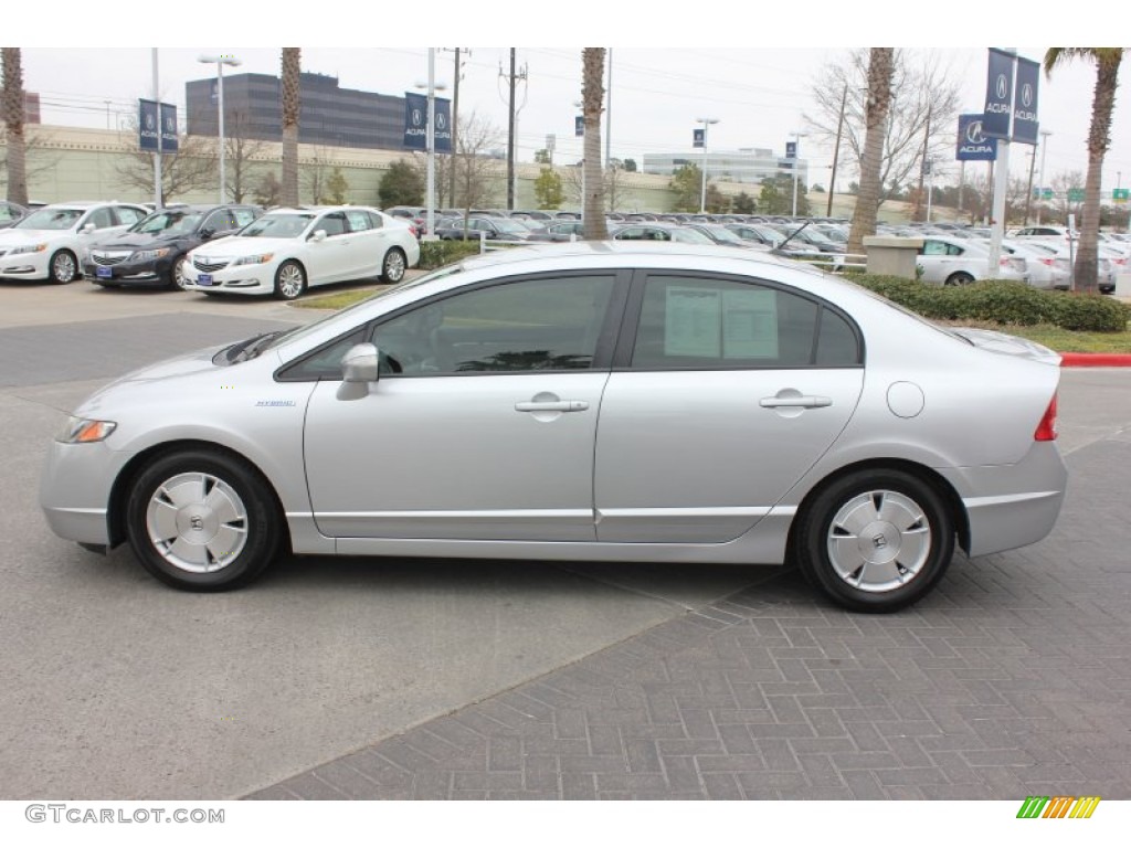2007 Civic Hybrid Sedan - Alabaster Silver Metallic / Blue photo #5