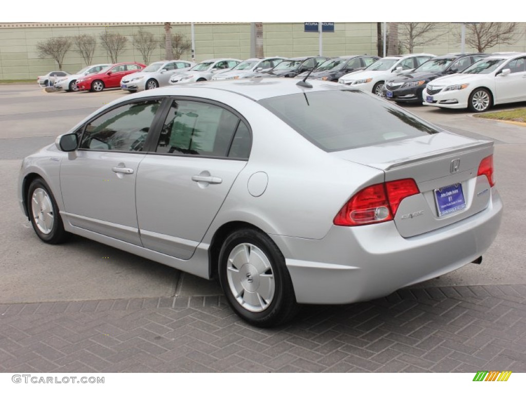 2007 Civic Hybrid Sedan - Alabaster Silver Metallic / Blue photo #6