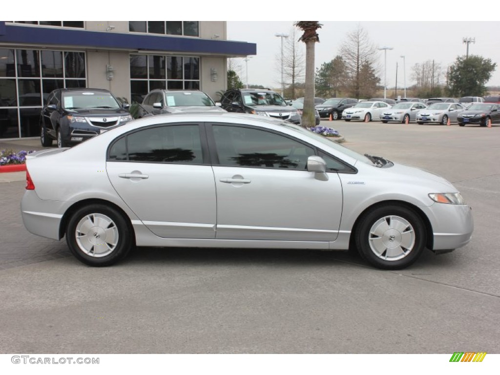 2007 Civic Hybrid Sedan - Alabaster Silver Metallic / Blue photo #8
