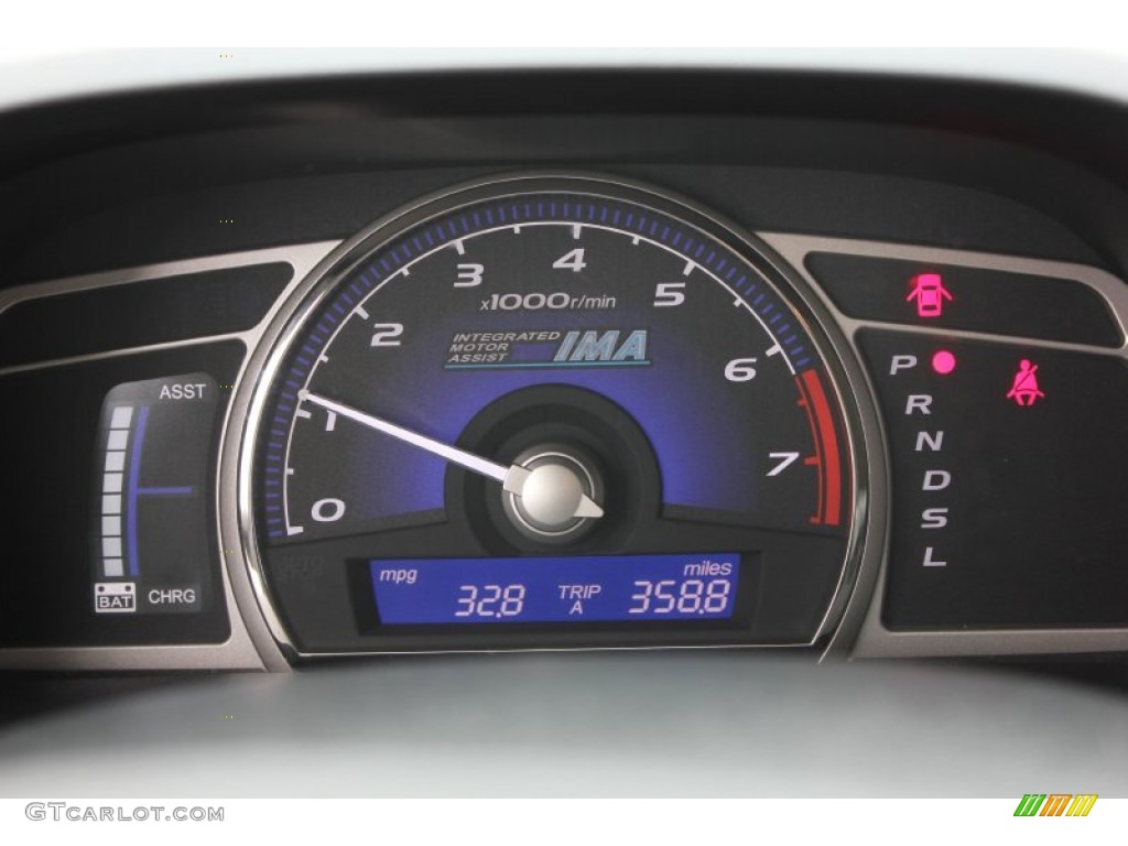 2007 Civic Hybrid Sedan - Alabaster Silver Metallic / Blue photo #26