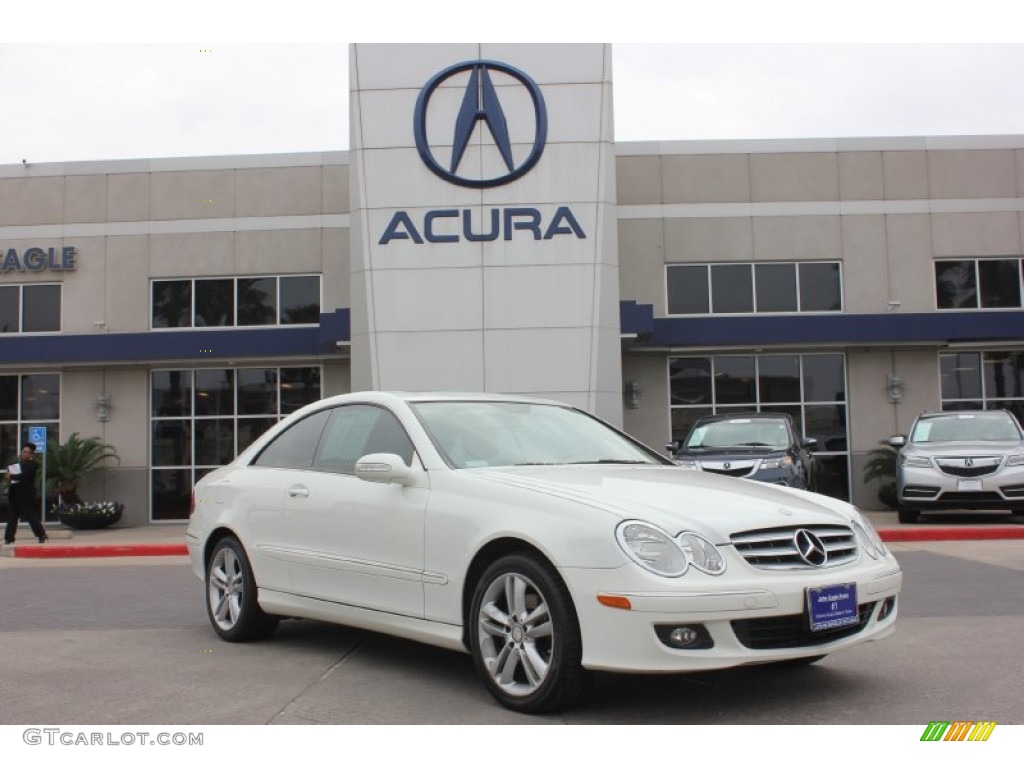 2008 CLK 350 Coupe - Arctic White / Stone photo #1