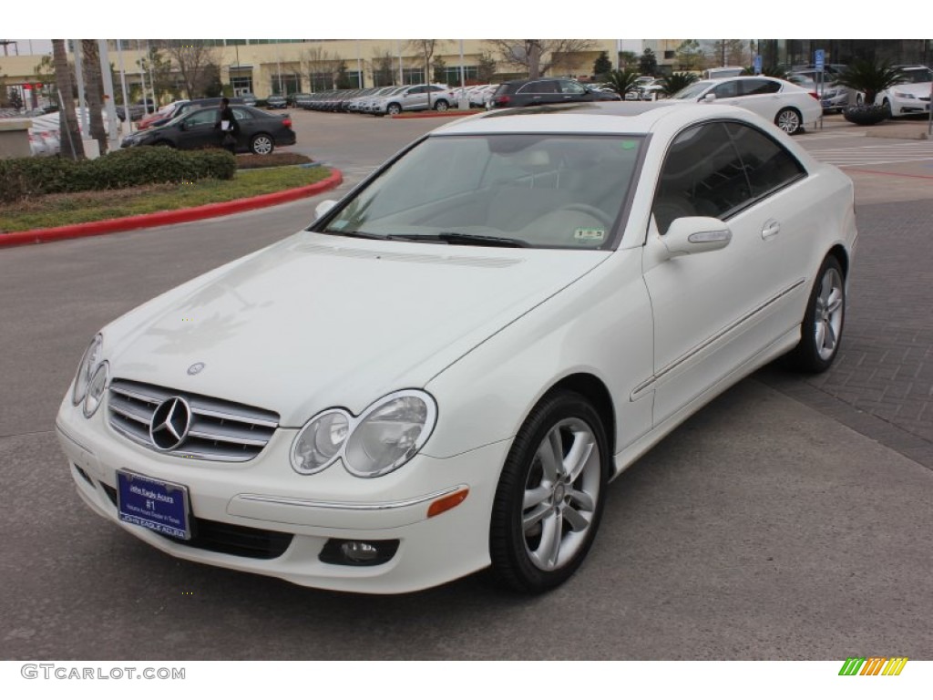 2008 CLK 350 Coupe - Arctic White / Stone photo #2