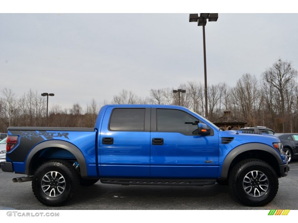 2013 F150 SVT Raptor SuperCrew 4x4 - Blue Flame Metallic / Raptor Black Leather/Cloth photo #2