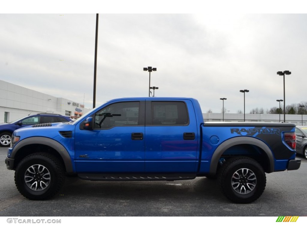 2013 F150 SVT Raptor SuperCrew 4x4 - Blue Flame Metallic / Raptor Black Leather/Cloth photo #6