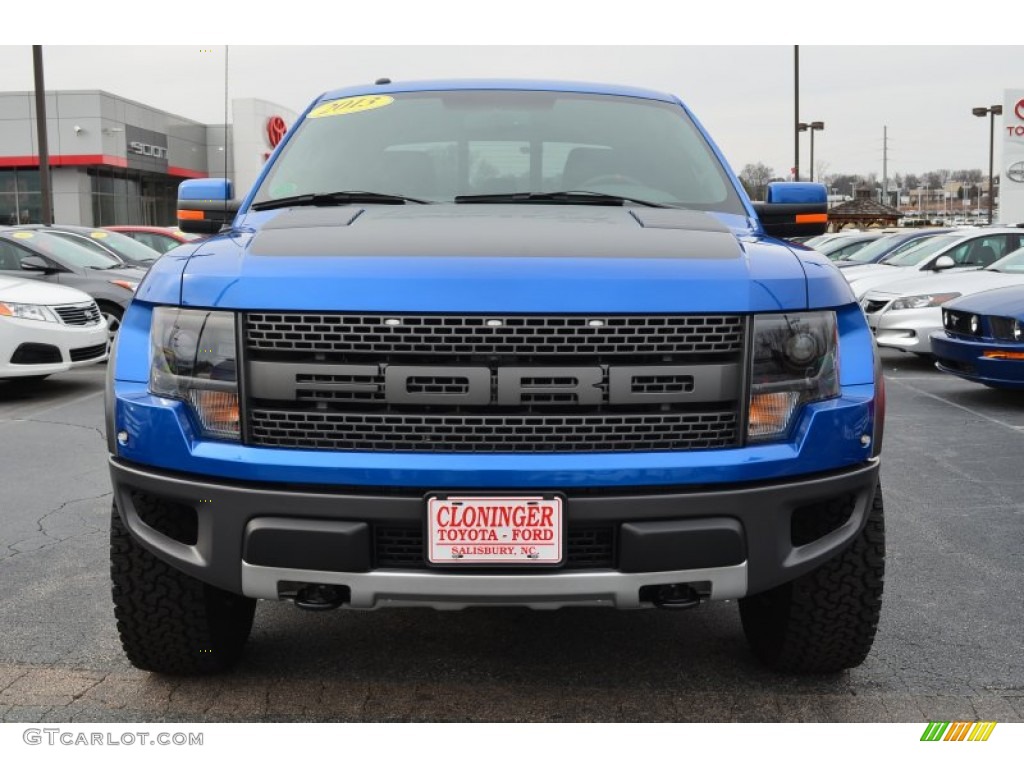 2013 F150 SVT Raptor SuperCrew 4x4 - Blue Flame Metallic / Raptor Black Leather/Cloth photo #7