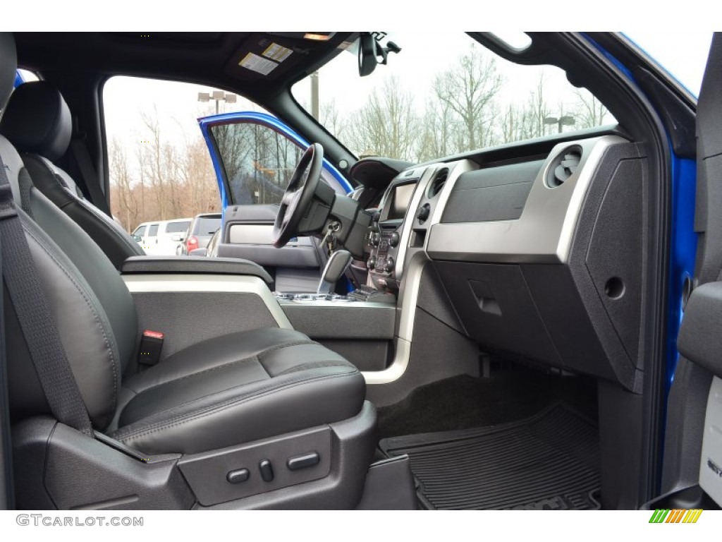 2013 F150 SVT Raptor SuperCrew 4x4 - Blue Flame Metallic / Raptor Black Leather/Cloth photo #14