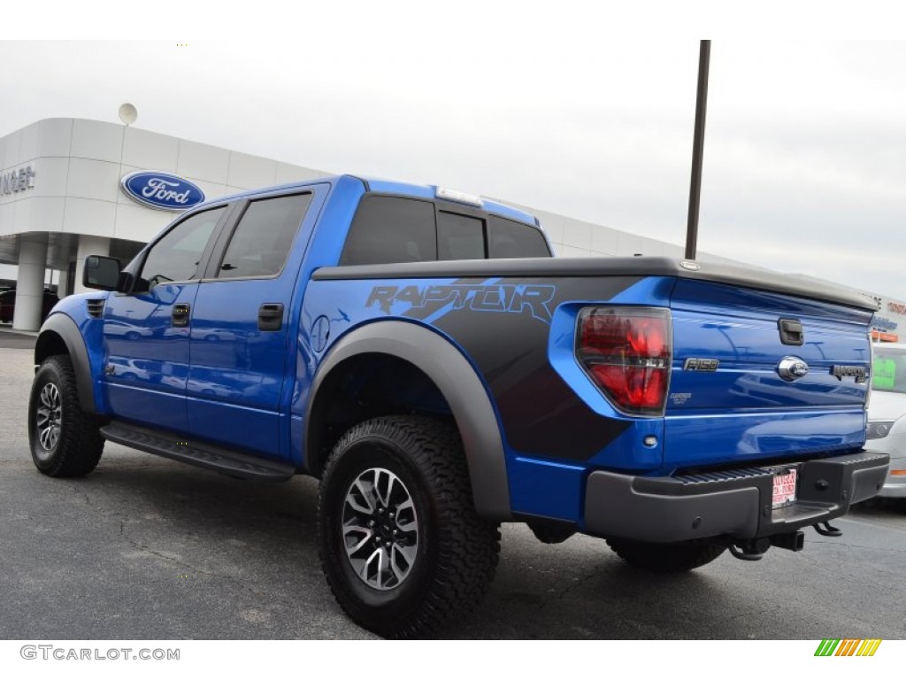 2013 F150 SVT Raptor SuperCrew 4x4 - Blue Flame Metallic / Raptor Black Leather/Cloth photo #46