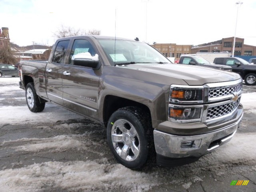 Brownstone Metallic 2014 Chevrolet Silverado 1500 LTZ Double Cab 4x4 Exterior Photo #90388670