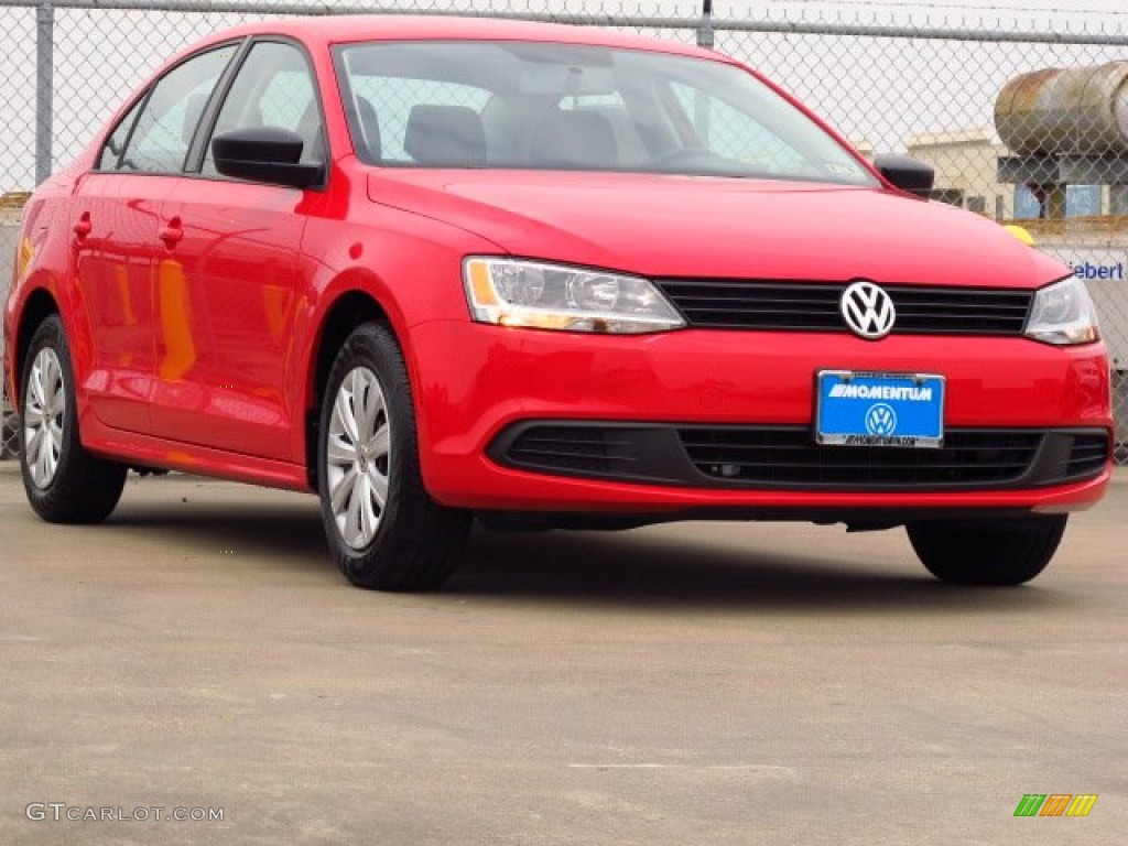 2014 Jetta S Sedan - Tornado Red / Titan Black photo #1