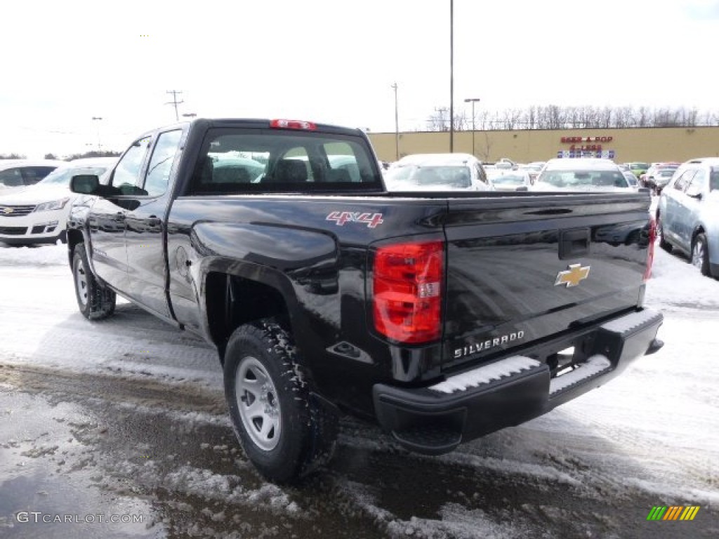 2014 Silverado 1500 WT Double Cab 4x4 - Black / Jet Black/Dark Ash photo #7