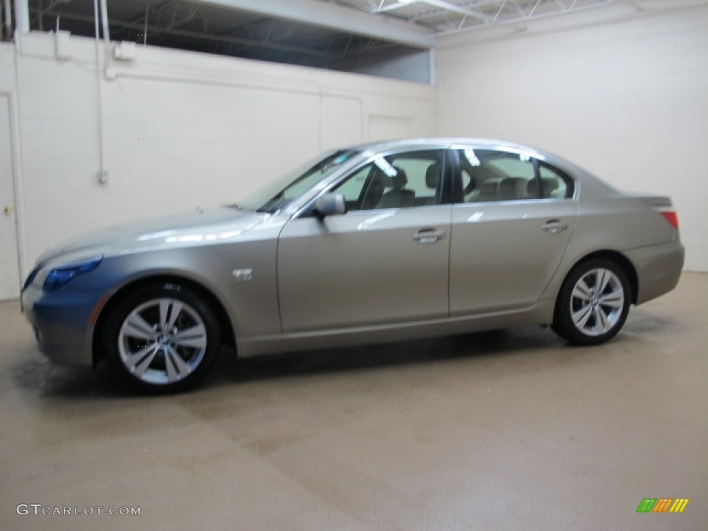 2009 5 Series 528xi Sedan - Platinum Bronze Metallic / Cream Beige photo #4