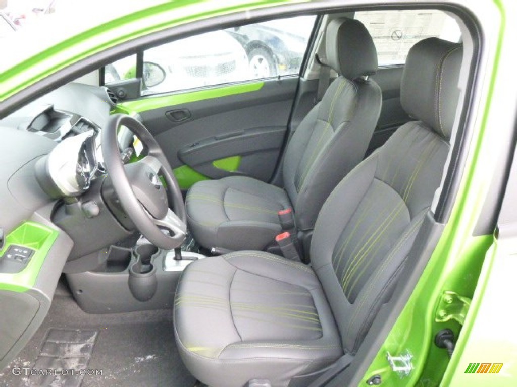 Silver/Green Interior 2014 Chevrolet Spark LS Photo #90400501