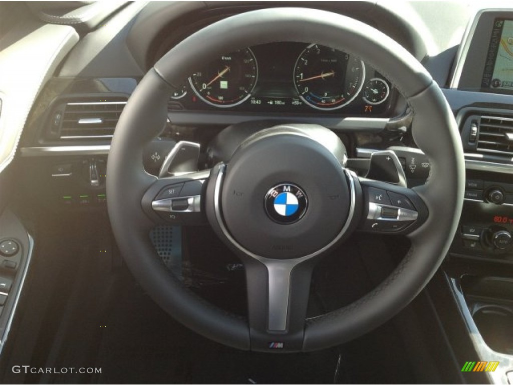 2014 BMW 6 Series 650i Coupe Black Steering Wheel Photo #90400811