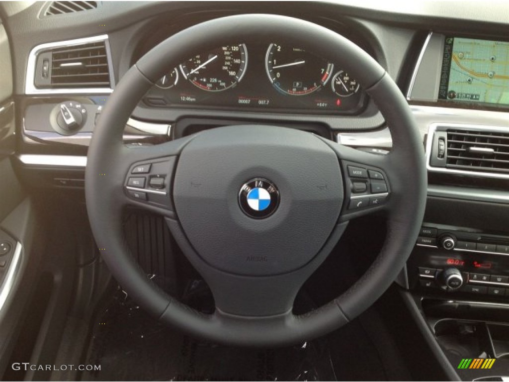 2014 BMW 5 Series 535i Gran Turismo Black Steering Wheel Photo #90401162