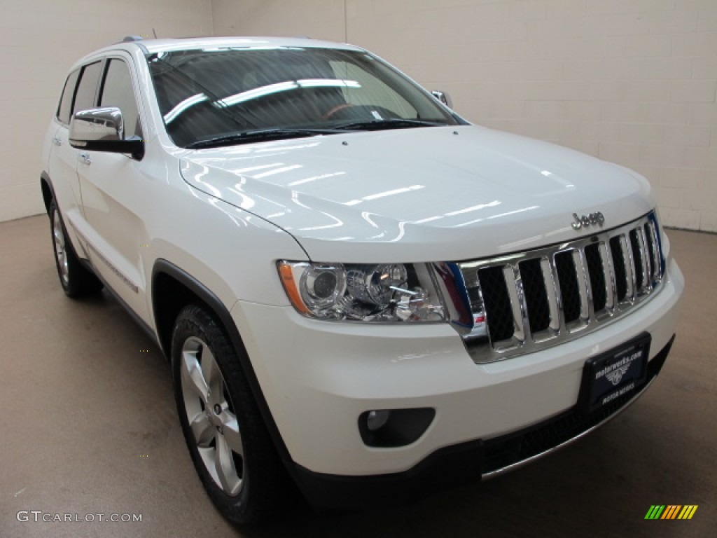 2012 Grand Cherokee Overland 4x4 - Stone White / New Saddle/Black photo #1