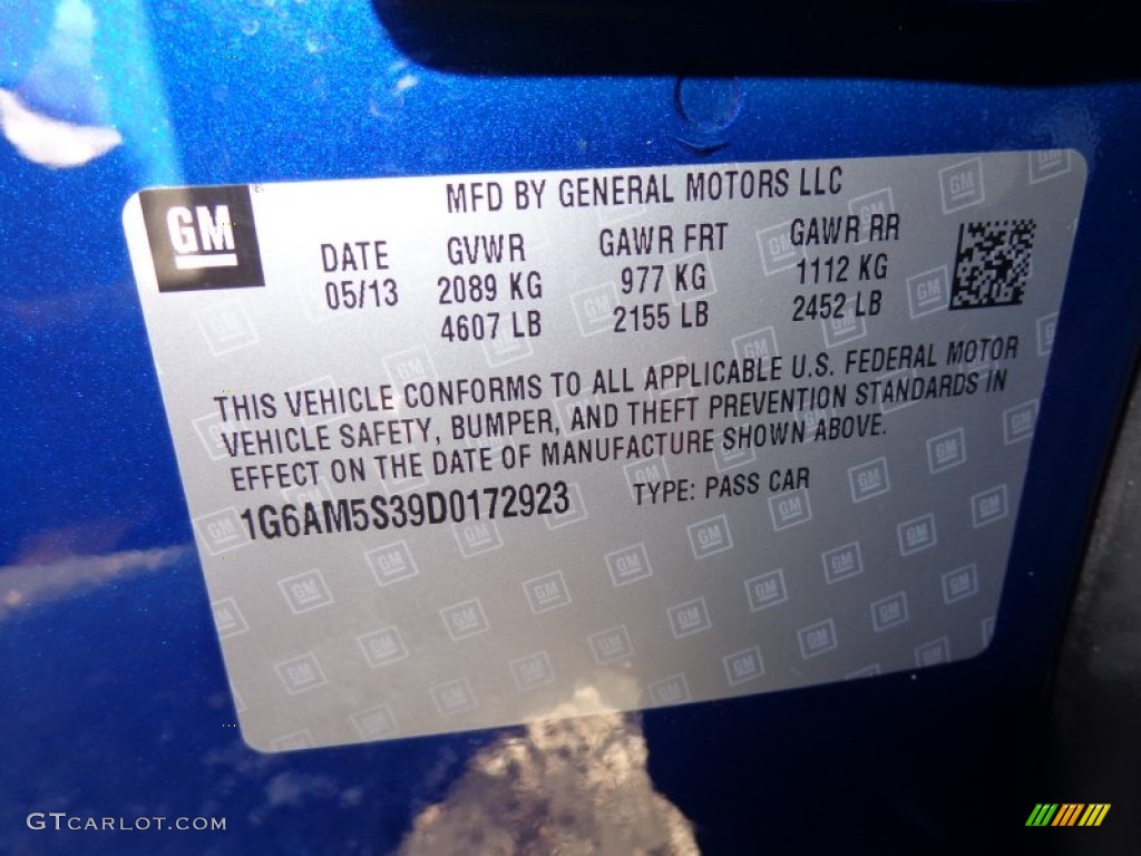 2013 Cadillac ATS 3.6L Premium AWD Info Tag Photo #90403838