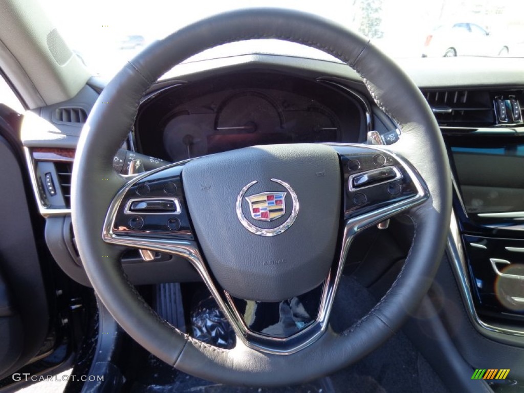 2014 Cadillac CTS Luxury Sedan AWD Jet Black/Jet Black Steering Wheel Photo #90405200