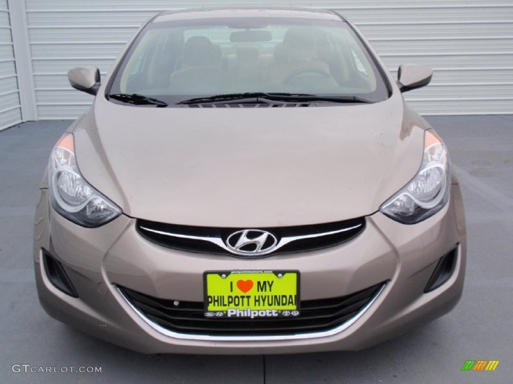 2012 Elantra GLS - Desert Bronze / Beige photo #7
