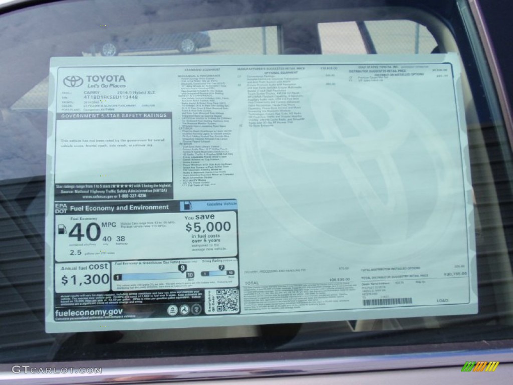 2014 Camry Hybrid XLE - Champagne Mica / Ivory photo #36