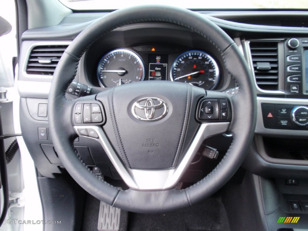 2014 Toyota Highlander Limited Black Steering Wheel Photo #90406601