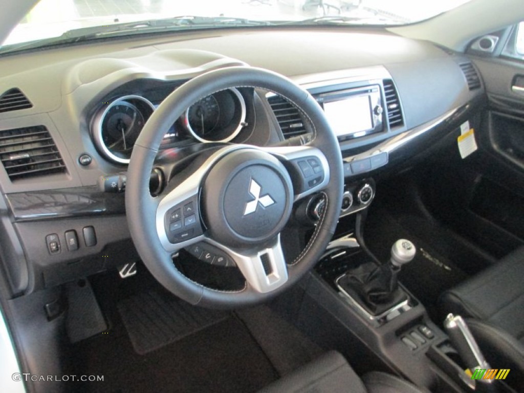 2014 Mitsubishi Lancer Evolution GSR Black Dashboard Photo #90407389