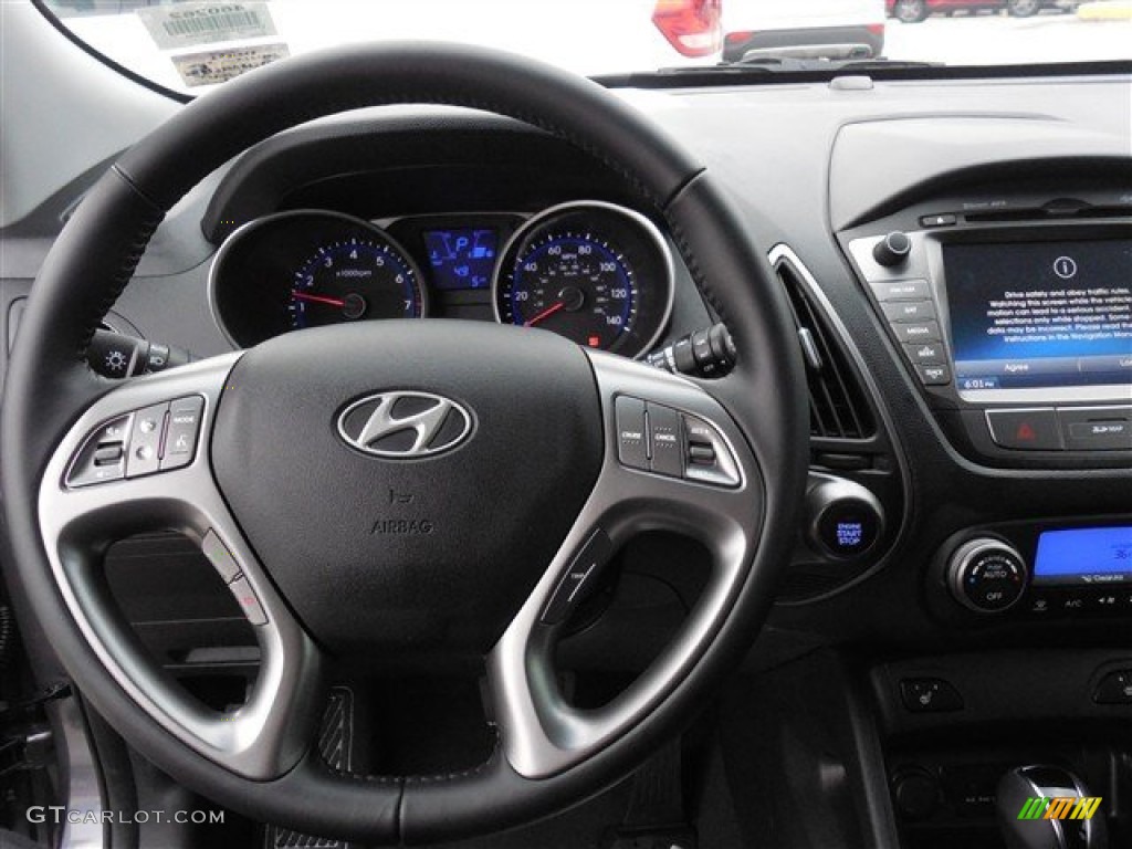 2014 Hyundai Tucson Limited Black Steering Wheel Photo #90411432