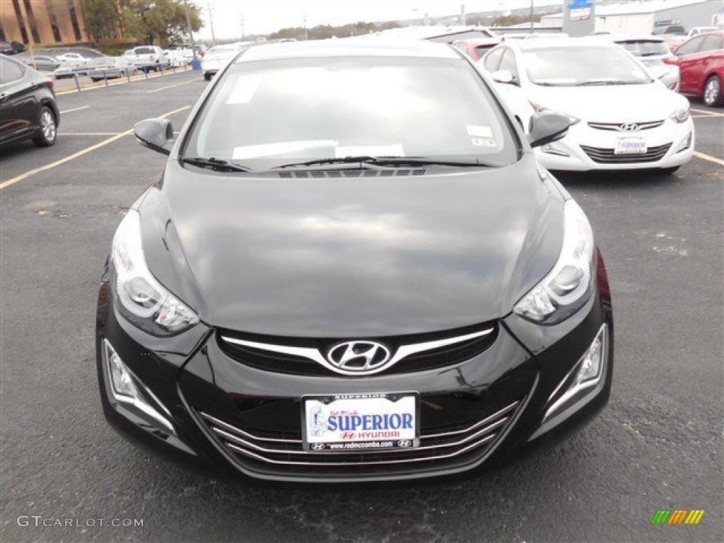 2014 Elantra Limited Sedan - Black / Gray photo #2
