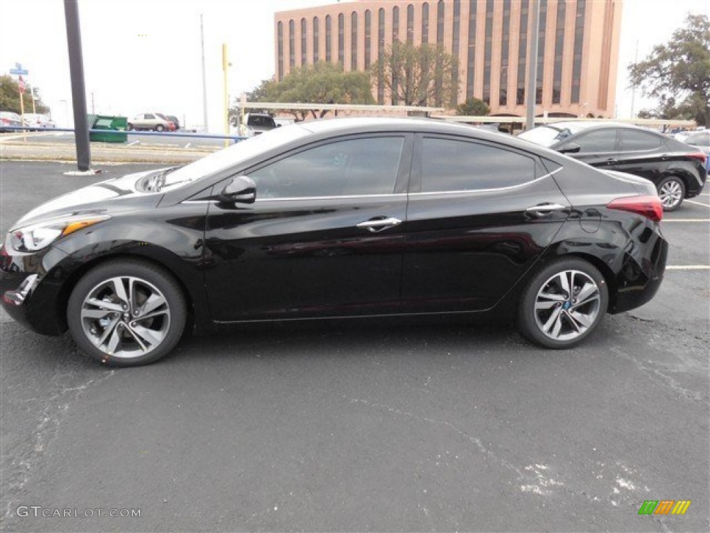 2014 Elantra Limited Sedan - Black / Gray photo #3