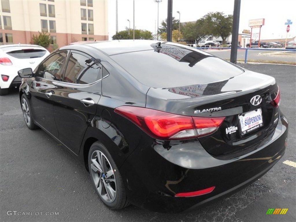 2014 Elantra Limited Sedan - Black / Gray photo #4