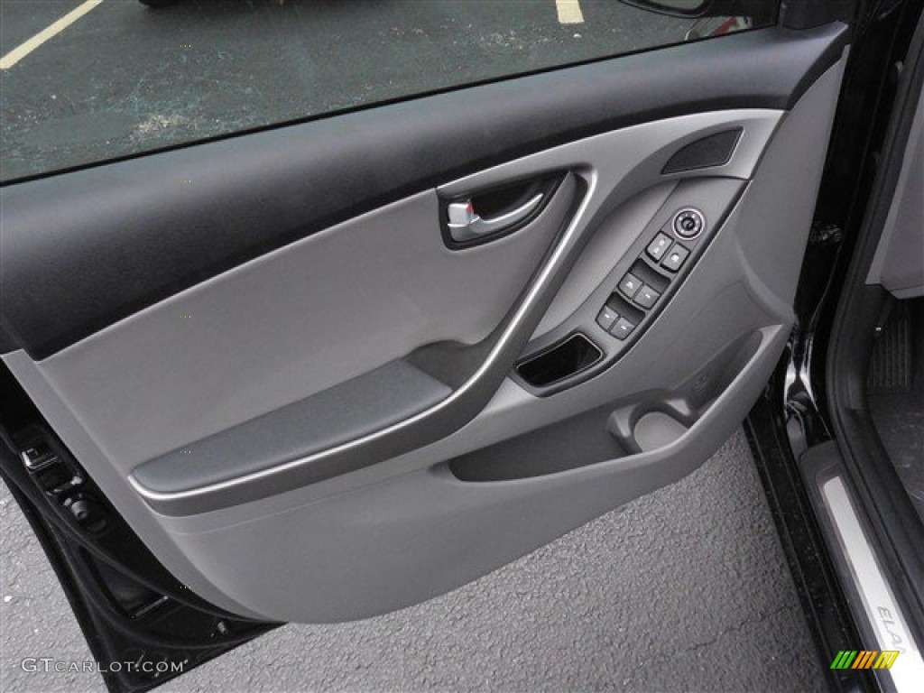 2014 Hyundai Elantra Limited Sedan Gray Door Panel Photo #90412619