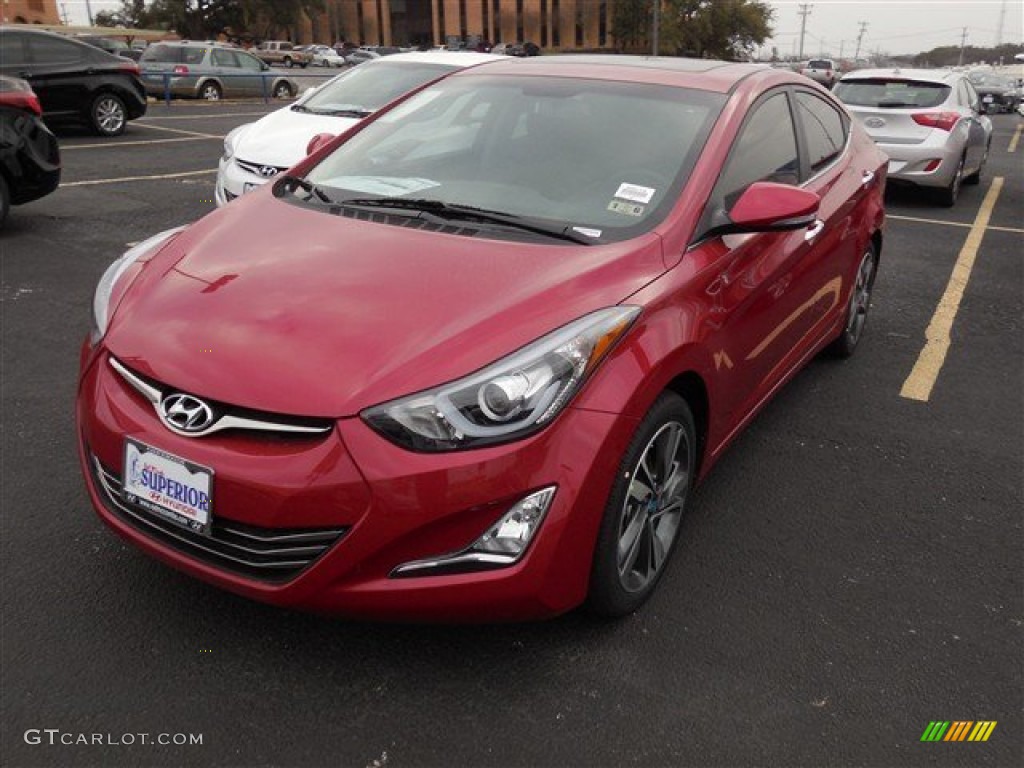 2014 Elantra Limited Sedan - Geranium Red / Black photo #1