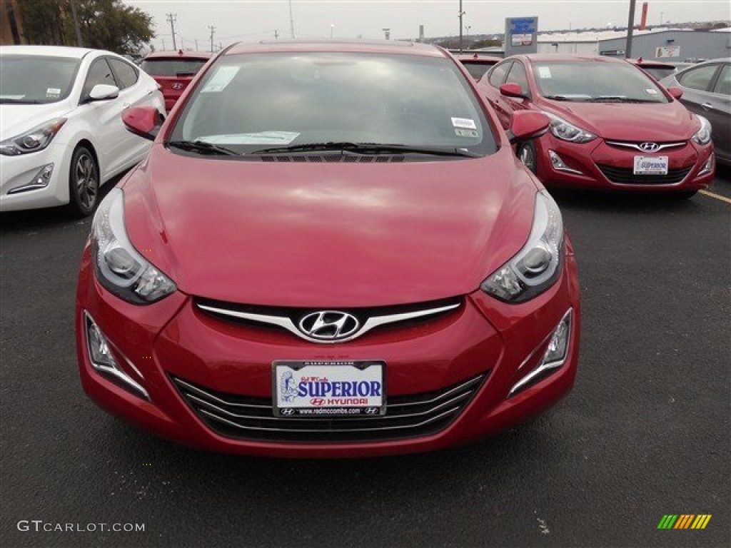 2014 Elantra Limited Sedan - Geranium Red / Black photo #2