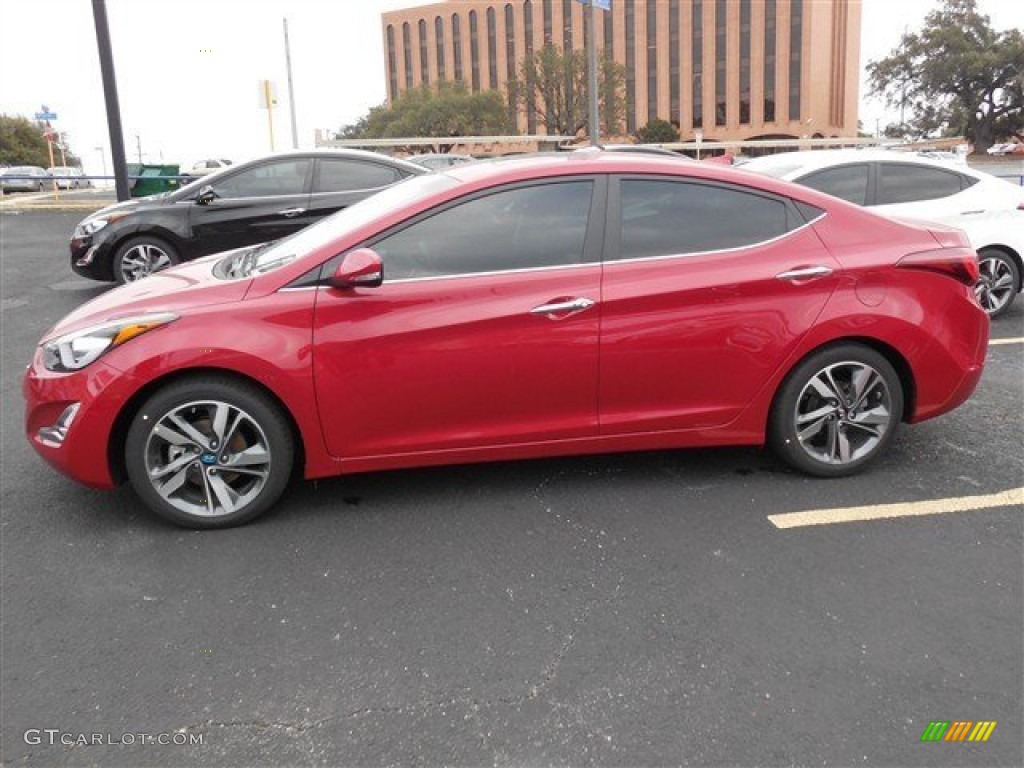 2014 Elantra Limited Sedan - Geranium Red / Black photo #3