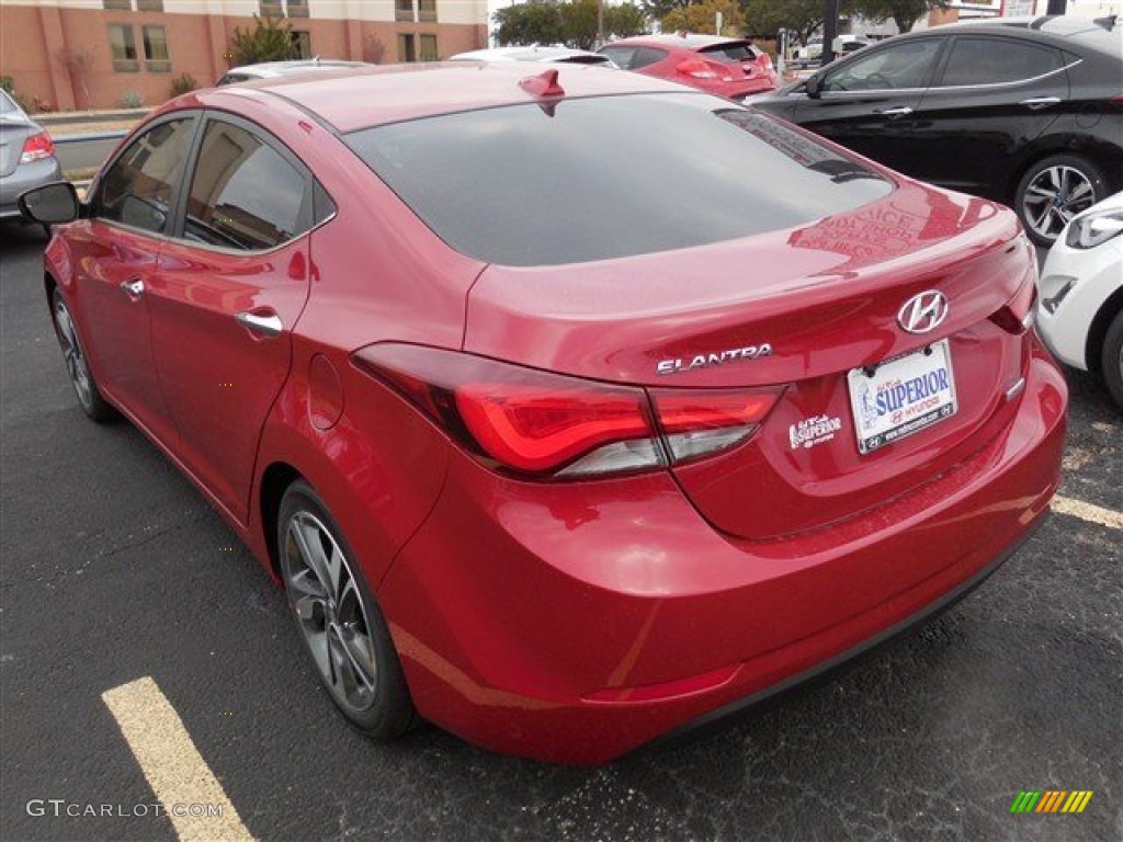 2014 Elantra Limited Sedan - Geranium Red / Black photo #4