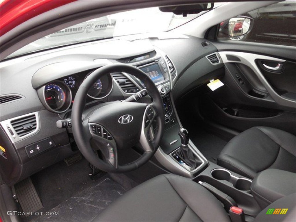 2014 Elantra Limited Sedan - Geranium Red / Black photo #6