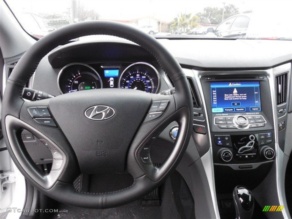 2013 Hyundai Sonata Hybrid Limited Gray Steering Wheel Photo #90413639
