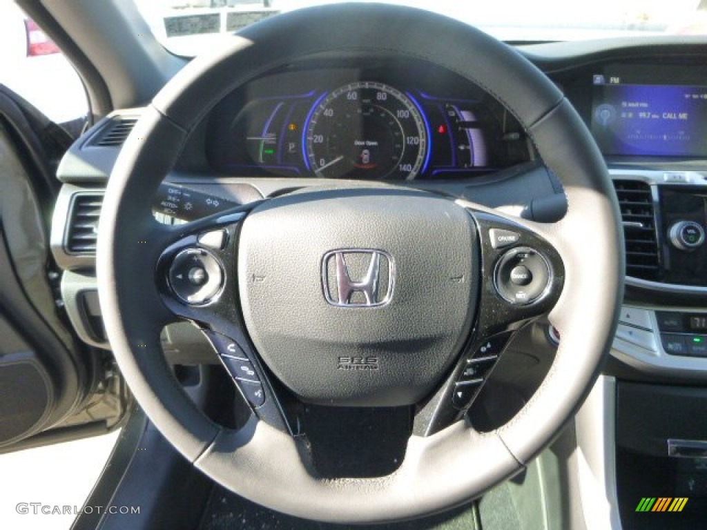 2014 Honda Accord Hybrid EX-L Sedan Black Steering Wheel Photo #90414219