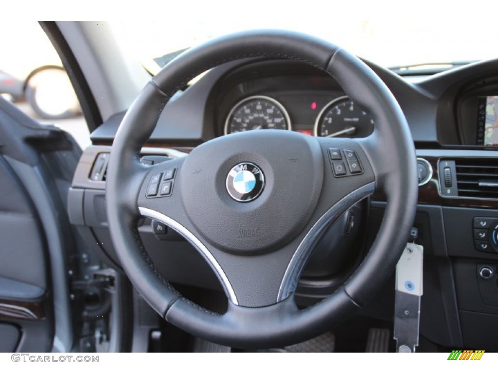 2013 BMW 3 Series 328i xDrive Coupe Black Steering Wheel Photo #90415533