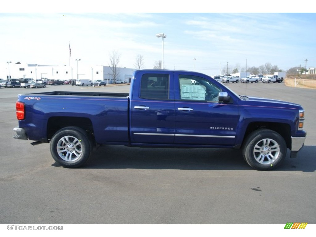 Blue Topaz Metallic 2014 Chevrolet Silverado 1500 LTZ Double Cab 4x4 Exterior Photo #90420621