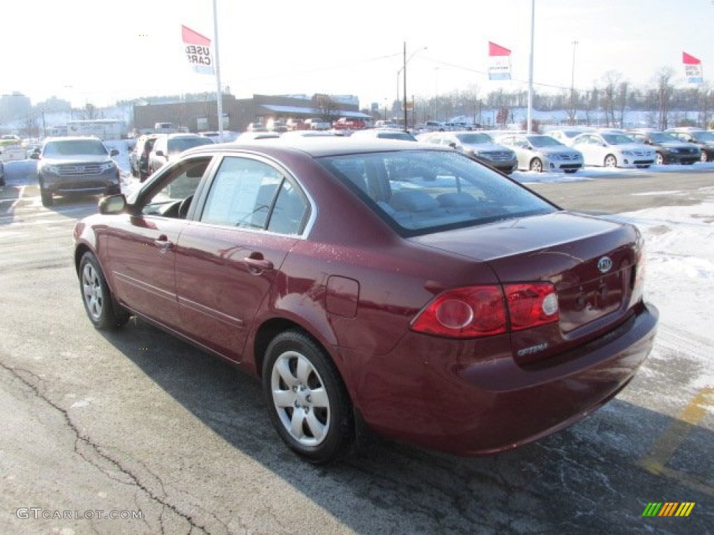 2007 Optima LX - Ruby Red / Gray photo #7